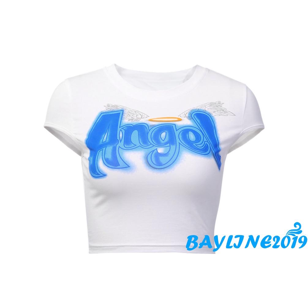 Áo thun lửng ngắn tay thời trang mùa hè gợi cảm dành cho nữ