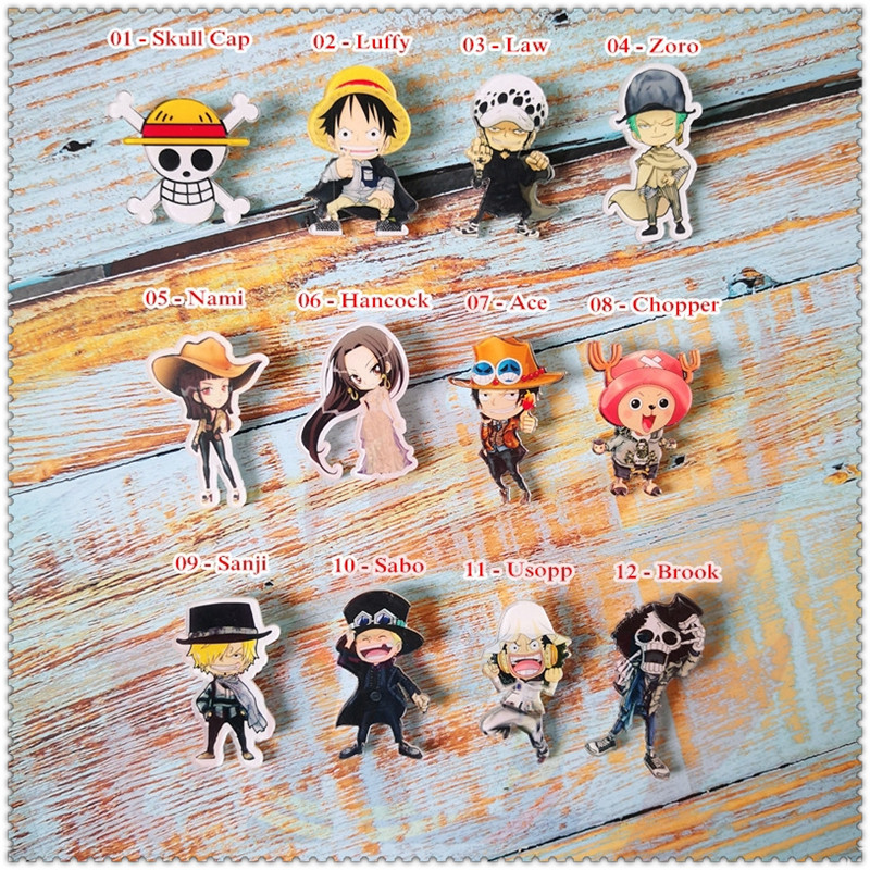 ✪ One Piece Character Series 01 Acrylic Pins ✪ 1Pc Anime Cosplay Acrylic Pin Collection Gifts Badge Brooches（12 Styles）