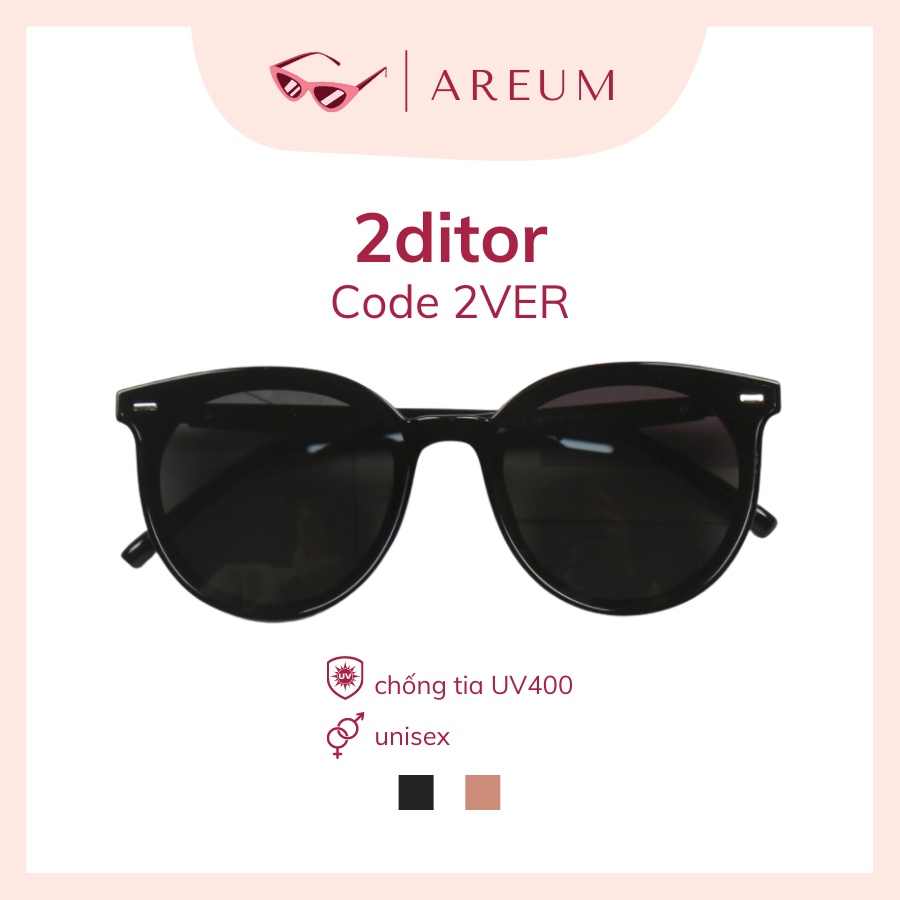 Kính râm chống tia UV hãng 2DITOR Hàn Quốc dòng Code 2VER màu đen/nâu trà
