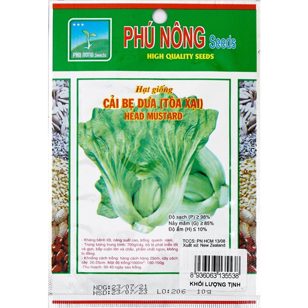 Hạt Giống Cải Bẹ Dưa (Tòa Xại) Phú Nông Dễ Trồng- Gói 10g (HPN-084)
