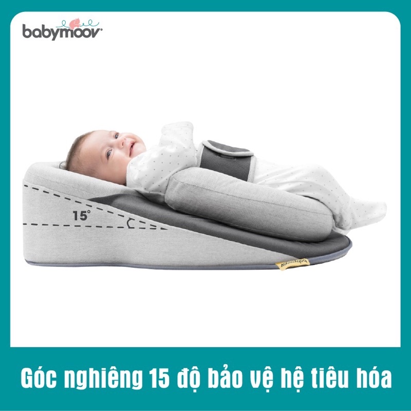 Đệm ngủ đúng tư thế, chống trào ngược cho bé sơ sinh Babymoov Plus