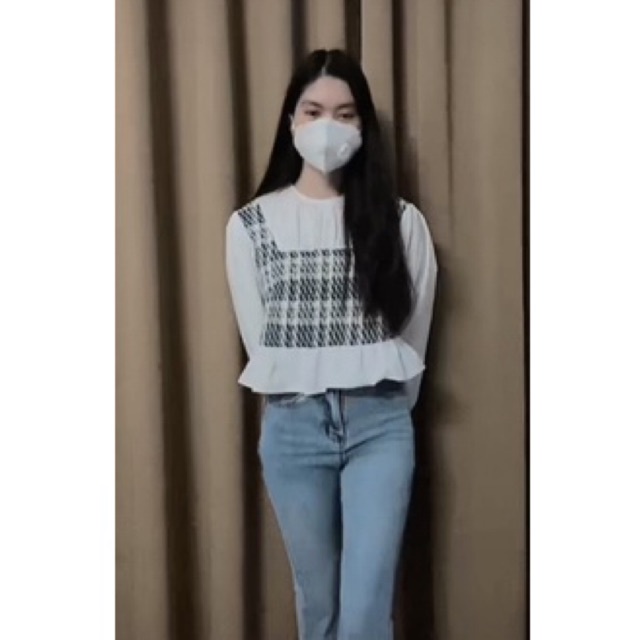 Pass Áo babydoll phối dạ kẻ siêu xinh
