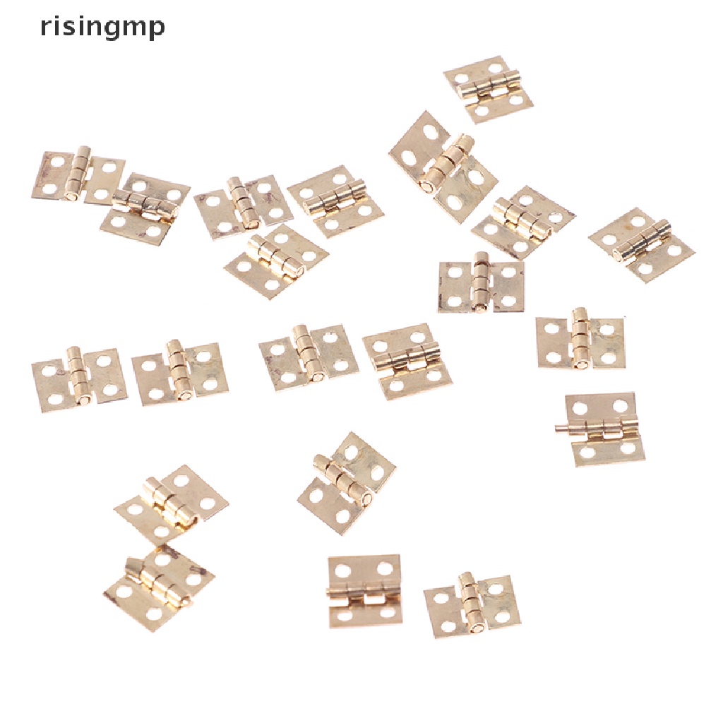 Set 20 Bản Lề Cửa Mini Bằng Đồng Thau Mạ Kim Loại ♨Trên đó