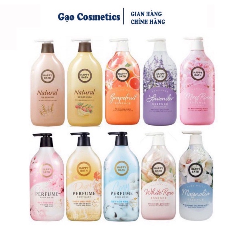 Sữa Tắm Happy Bath Essence Body Wash 900ml tinh chất hương hoa tự nhiên cho da mềm mại trắng sáng