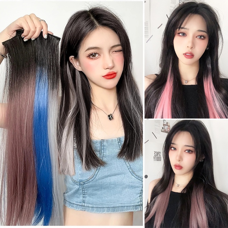 ✨✨1 Kẹp Tóc Giả Dài  Màu Sắc Gradient Cách Nhiệt