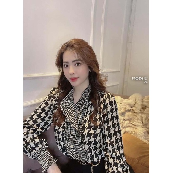 Áo kiểu chữ H phối nút
