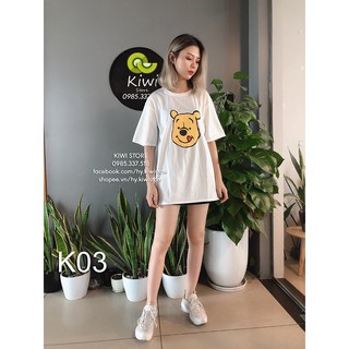 Áo Thun Hình Gấu Pooh Chất Đẹp, Form Rộng - Ảnh Thật