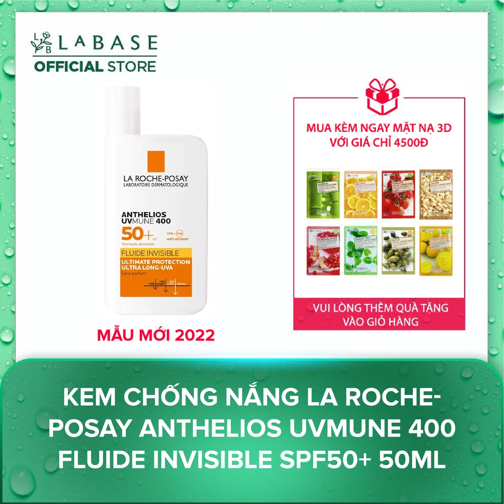 Kem chống nắng La Roche-Posay Anthelios UVMune 400 Fluide Invisible SPF50+ 50ml