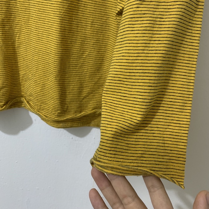 Thanh lý - ÁO THUN TAY DÀI LONG SLEEVE YELLOW STRIPES
