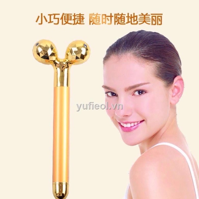 Dụng cụ masa mặt thư giãn Vline có rung Gold Massage Stick