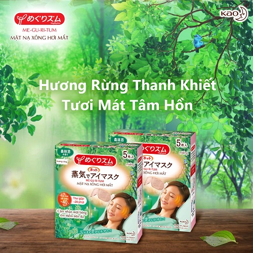 Mặt Nạ Xông Hơi Mắt MegRhythm Hương Rừng 5 Miếng-Tặng thêm 2 miếng khác hương