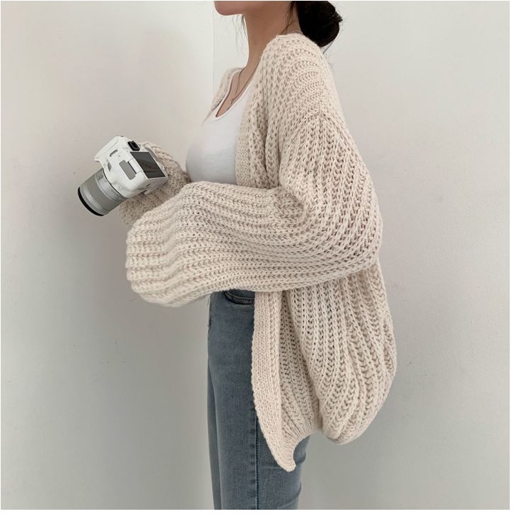 Porozi  Áo khoác cardigan dệt kim màu sắc thanh lịch dành cho nữ