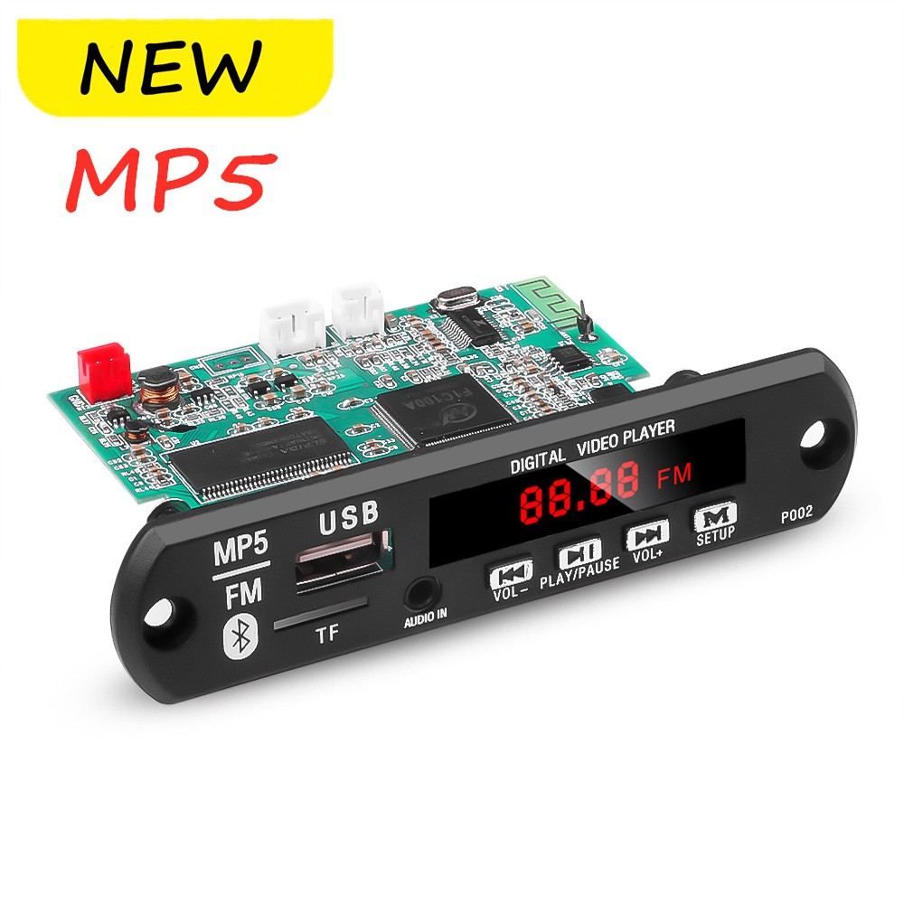 Bảng Mạch Giải Mã Âm Thanh Bluetooth MP5 5V 12V Cho Xe Hơi USB TF FM WMA