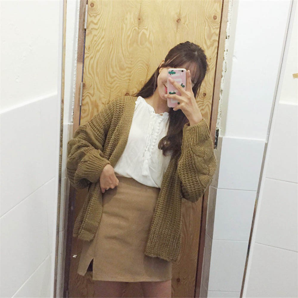 Áo cardigan len nữ dày tay dài màu trắng, đỏ, be chất đẹp hàng quảng châu thời trang thu đông kiểu 2022