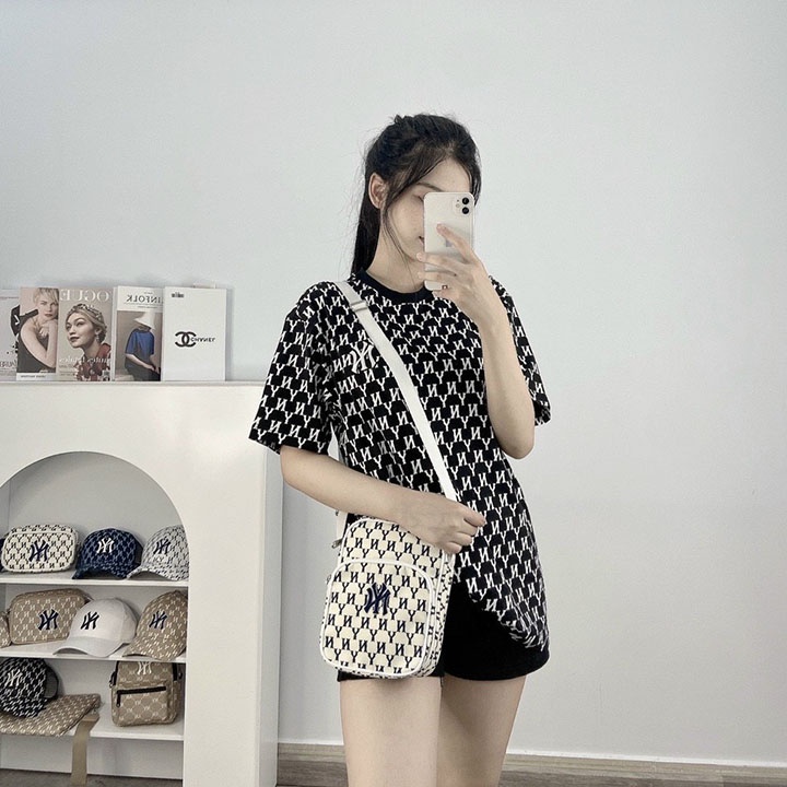 Túi Đeo Vai NY Monogram, Phong Cách Hàn Quốc, Không Gian Túi Rộng Rãi, Thiết Năng Động Trẻ Trung