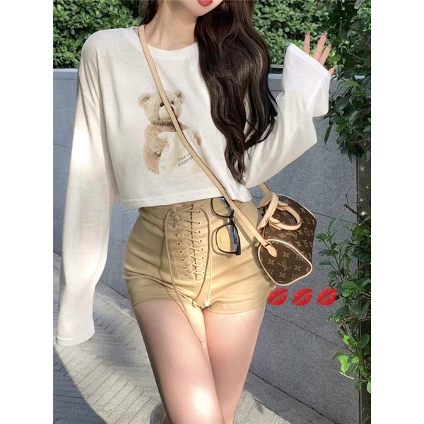 Áo len giấy hình chú gấu dài tay, chiếc áo gây bão mạng hot hit