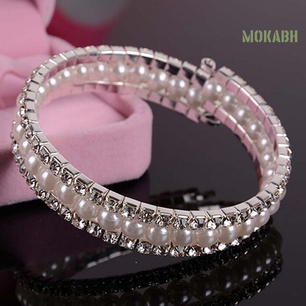 Vòng Tay Chuỗi Hạt Ngọc Trai Và Đá Nhân Tạo Thời Trang Cho Nữ