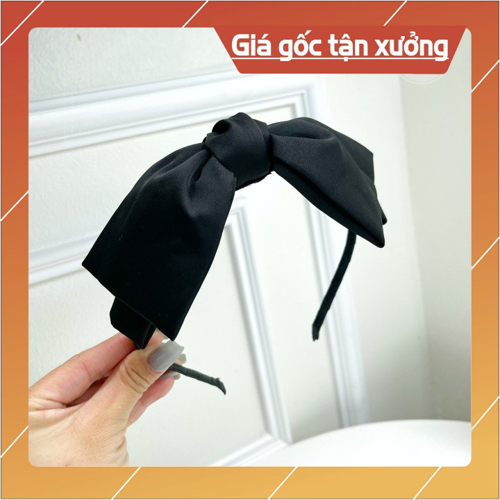 Bờm Nơ Lụa Đen 2 Tầng Thời Trang - Xược Nơ Dày Dặn, Chất Liệu Lụa Đen Cao Cấp, Phom Nơ Chuẩn Đẹp, Lên Hình Siêu Xinh