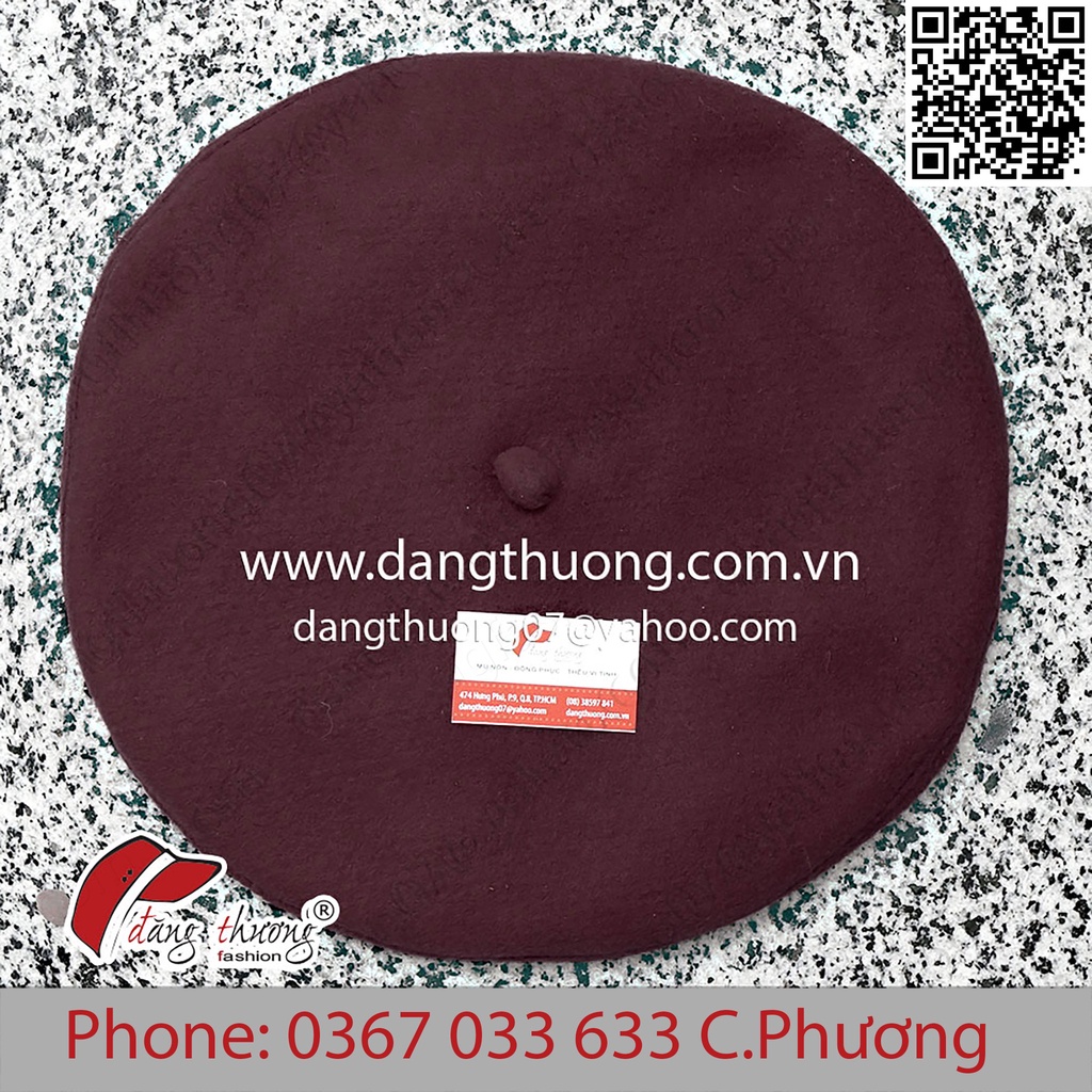 Mũ Nồi Beret Chất Liệu Nỉ Dạ Dày Dặn