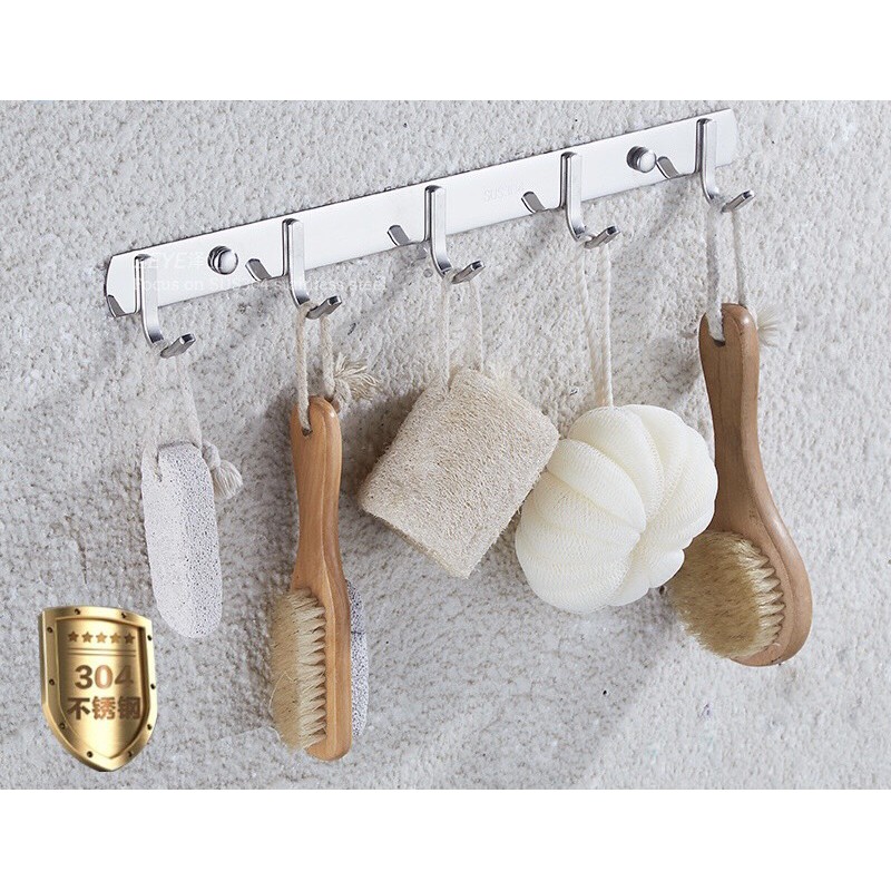 Móc INOX treo quần áo trong nhà tắm cao cấp / Móc quần áo gắn tường 100% INOX đúc nguyên khối