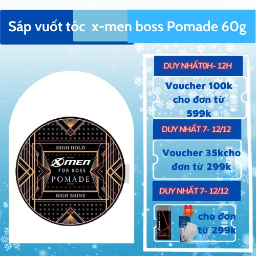 Sáp Pomade tạo kiểu tóc X-Men For Boss High Hold,sáp vuốt tóc Dày bồng lãng tử 60g