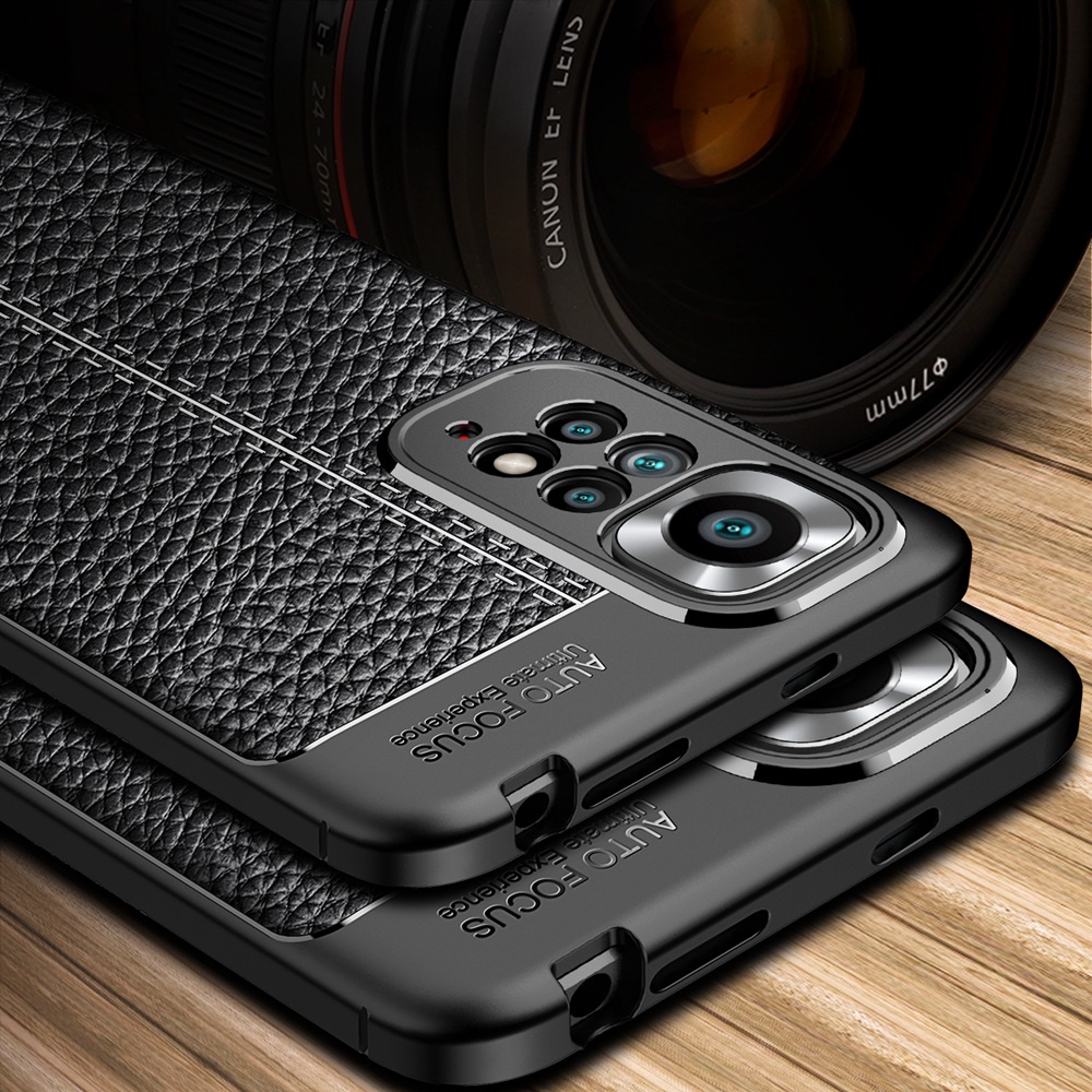 Ốp Điện Thoại Silicon Phối Da Chống Sốc Cho POCO X4 Pro 5G M4 Pro X4 5G Remi Note 11 Pro 5G 11S Global 11T