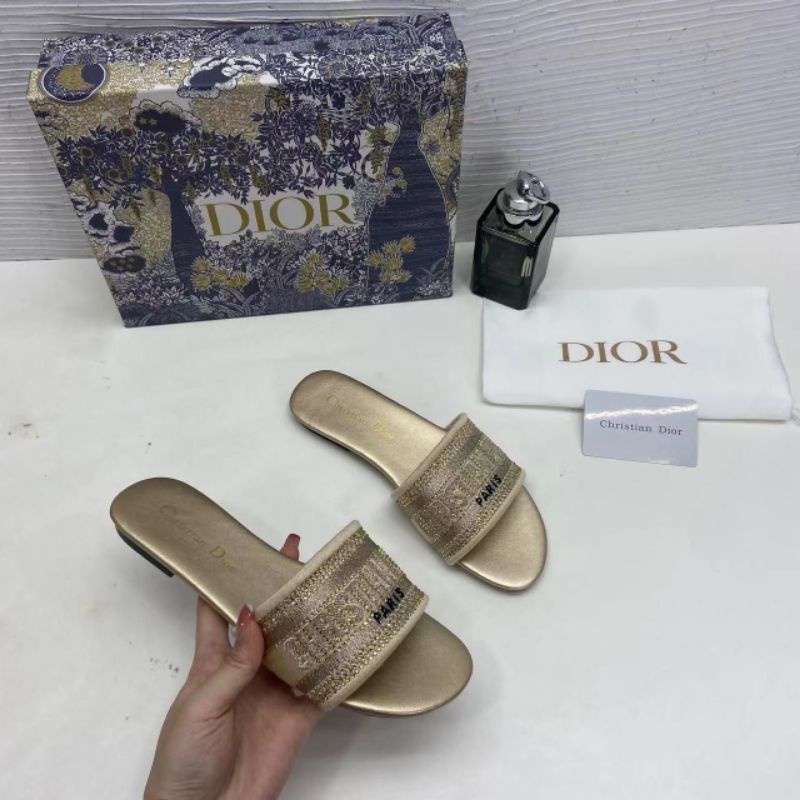 c Dép Lê Nữ Cd Quai Ngang Đính Đá Mềm Êm Fullbox Bill Túi Cao Cấp