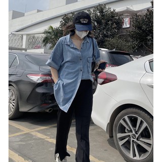 Áo Sơ mi jean túi hộp