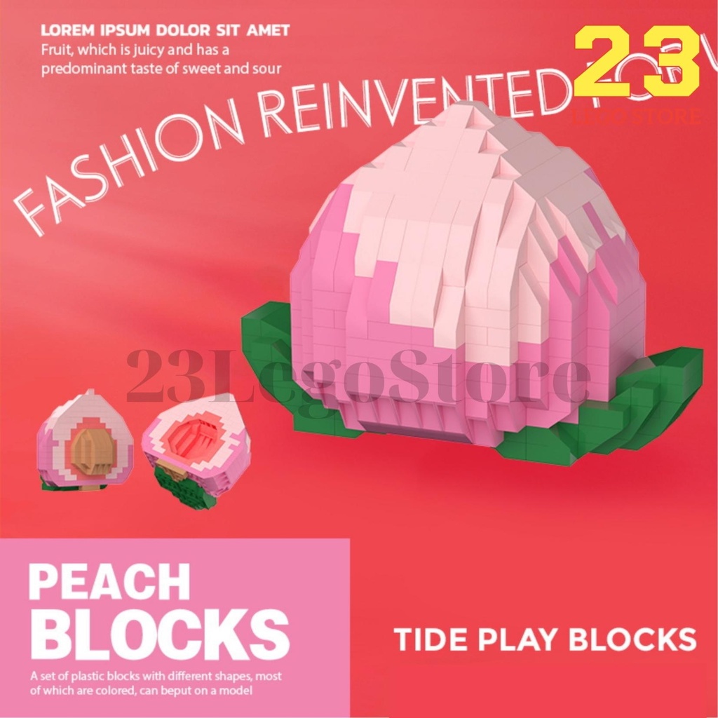 Bộ đồ chơi lắp ráp trái cây Bơ, Đào, Chuối làm quà tặng, trang trí đáng yêu