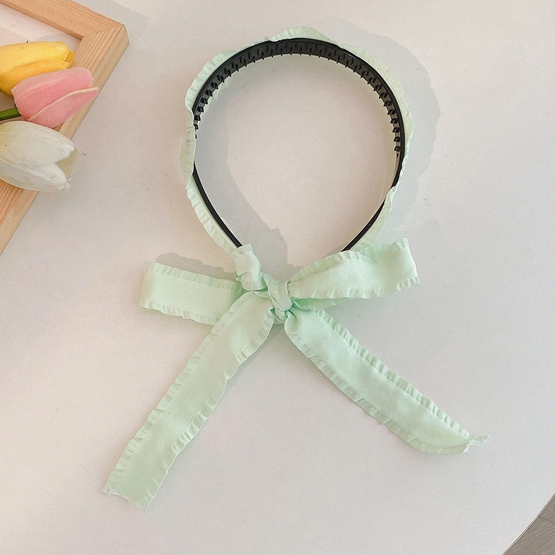 Băng đô cài tóc có ruy băng thắt bím họa tiết hoa phong cách Hàn Quốc dành cho nữ