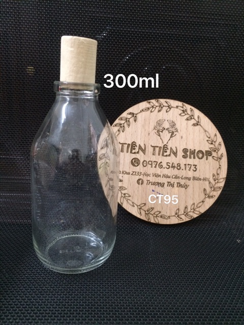 Chai truyền thủy tinh nút gỗ 50ml, 100ml, 300ml, 500ml