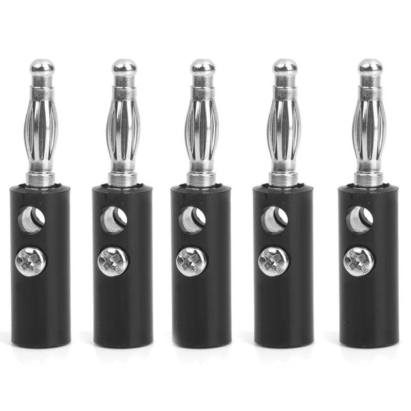 Set 20 đầu kẹp cá sấu 4mm màu đỏ + đen với tay cầm nhựa 45 mm