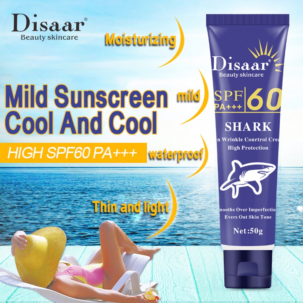 Disaar Intensive UV Sun Block Cream / Collagen Sunscreen / Natural Moist Sun CreamSPF 50+/60+ Facial Body Sunscreen Whitening Sunblock Cream Oil-Control Moisturizing Multi-effect Skin Cream -beauty