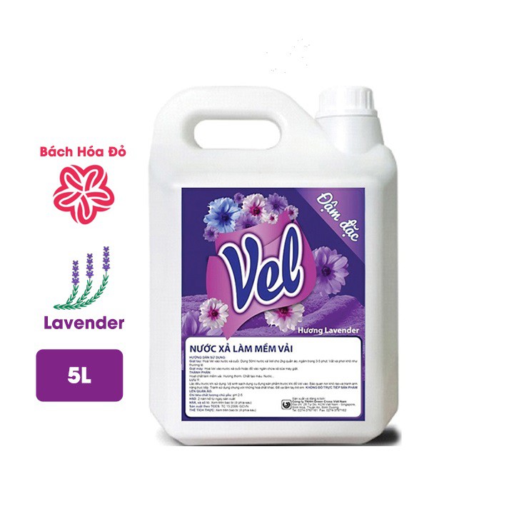 Nước xả vải VEL ĐẬM ĐẶC can 5L - Hương Lavender chuyên dụng cho tiệm Giặt thumbnail