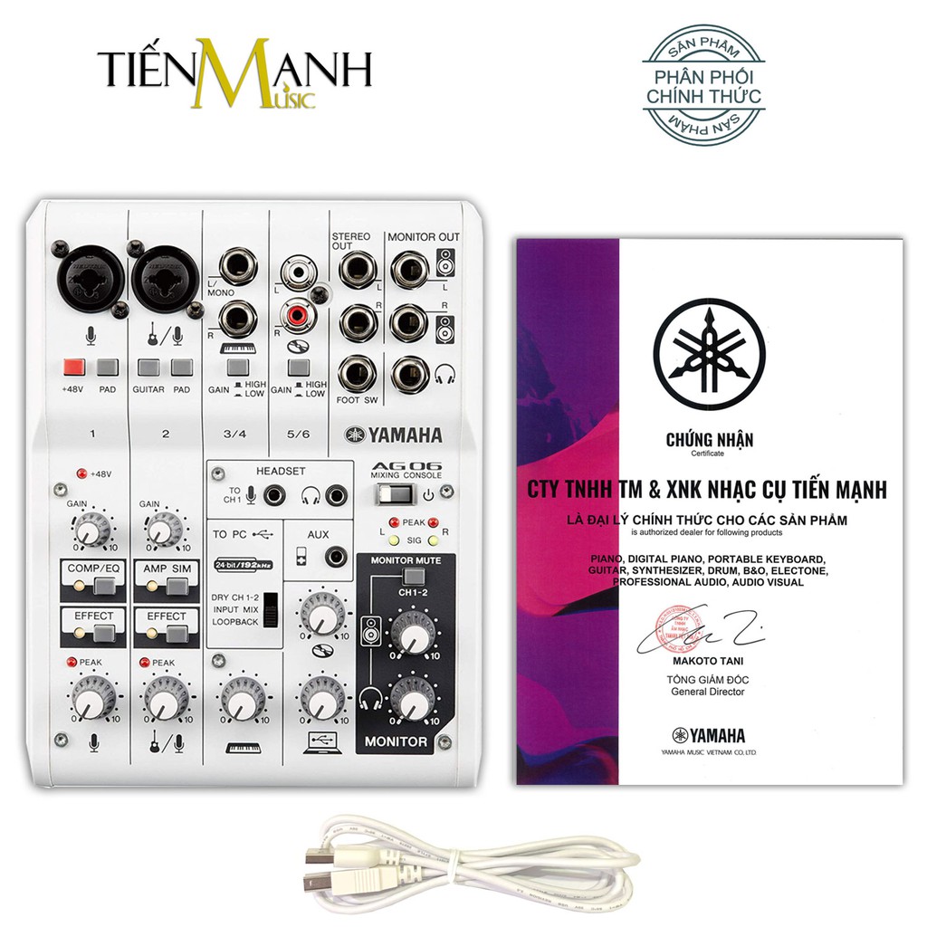 [Chính Hãng] Yamaha AG06 Soundcard kiêm Bàn Trộn Mixer Interface Compact Stereo Mixing Console AG6 Phòng Thu Studio Mix