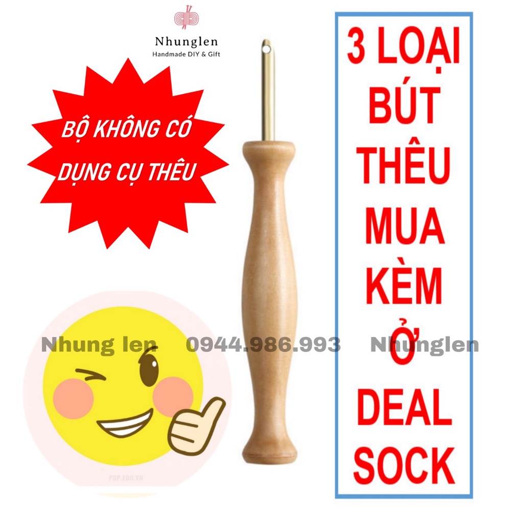 DIY Bộ Thêu Len Xù Lá Cây Decor - Punch Needle Decor - Qùa Tặng Handmade Ý Nghĩa