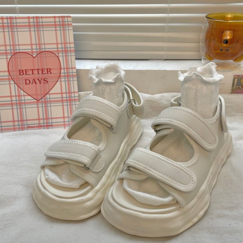 【Quần áo SF】Sandal Đế Xuồng 3-5cm Quai Dán Trẻ Trung Cá Tính