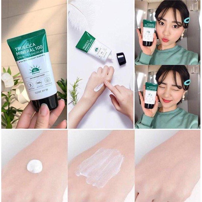 Kem Chống Nắng bảo vệ da và kháng khuẩn SOME BY MI Trucica Mineral 100 Calming Suncream 50ml - Hàn Quốc Chính Hãng