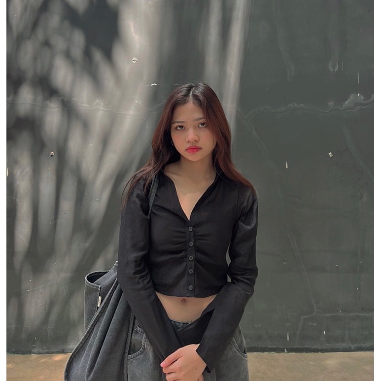 ÁO SƠ MI CROPTOP GIGI