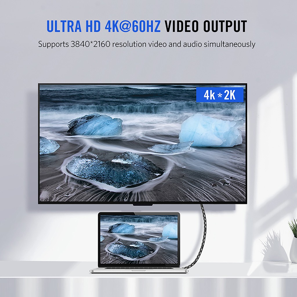Cáp USB Type-C Male to Male | Hỗ trợ sạc nhanh và truyền video 4k@60Hz