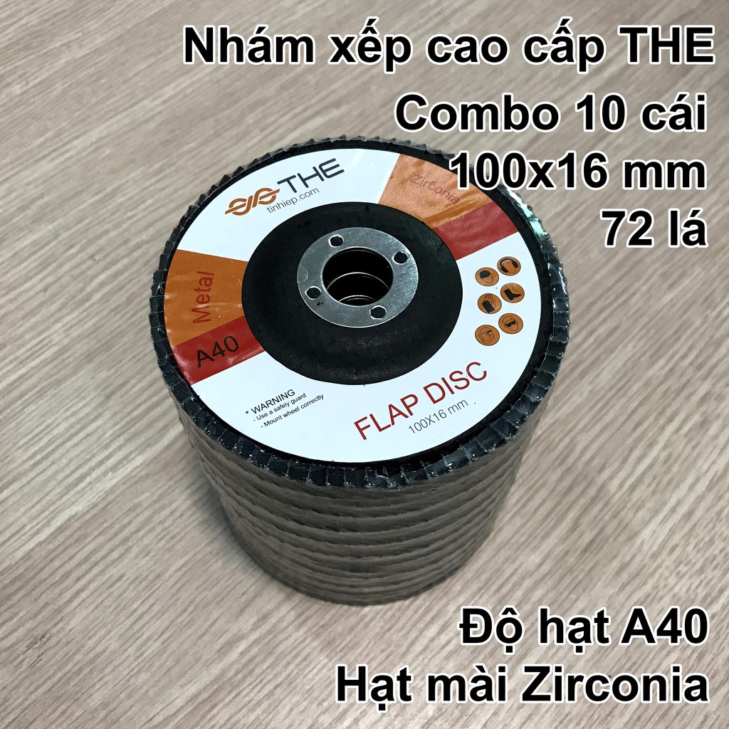 Combo 10 cái - Nhám xếp cao cấp THE Flap Disc – chà Sắt và Inox