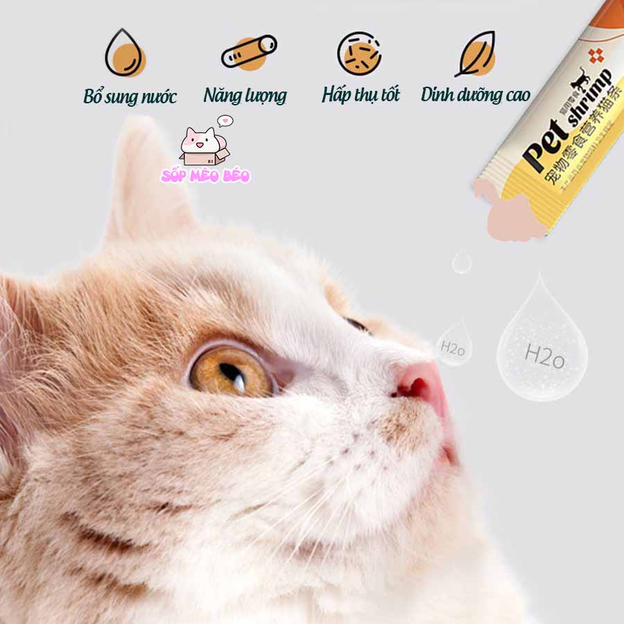 Thanh súp pate 15gr Pet Shrimp bổ sung nhiều dưỡng chất cho Mèo khỏe mạnh