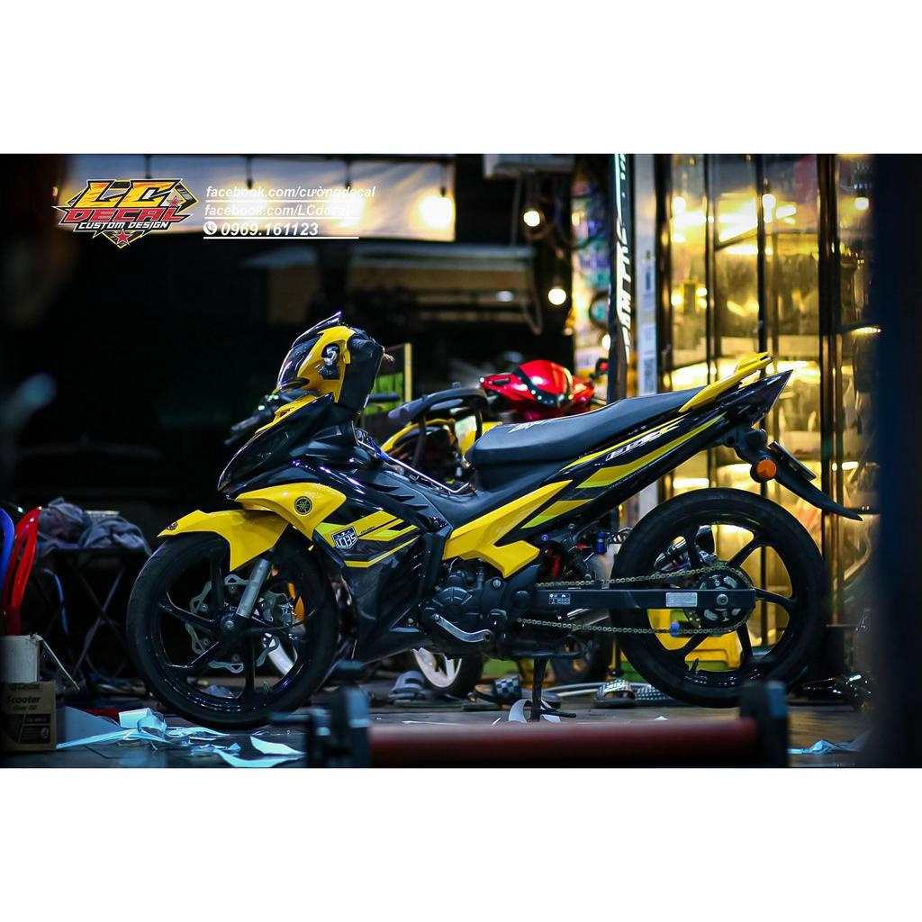 Tem rời Exciter 135 vàng đen Lc mẫu cover 2023 đẹp , tem 3 lớp bền màu
