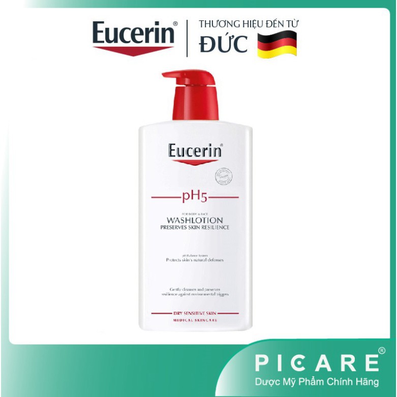 [CHÍNH HÃNG] Sữa tắm dành cho da nhạy cảm Eucerin Washlotion pH5 Eucerin 1000ml (Date 2024)