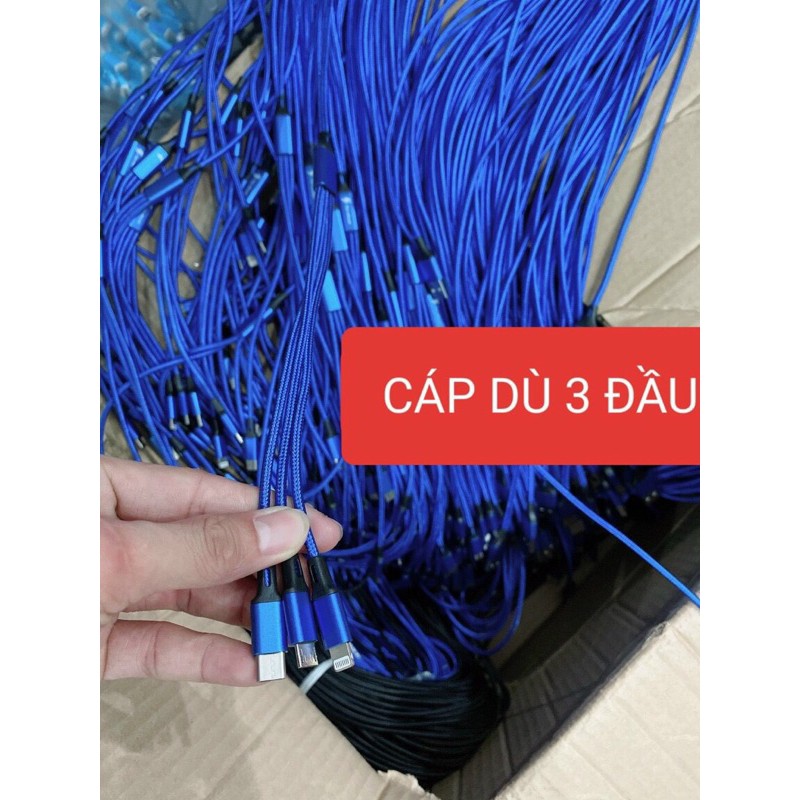 dây cáp sạc 3 đầu ( sạc siêu nhanh )