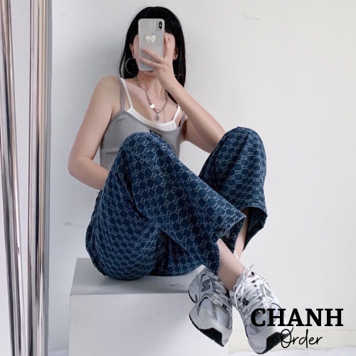 Quần Jean G.C Ống Rộng Lưng Cao Hot Trend