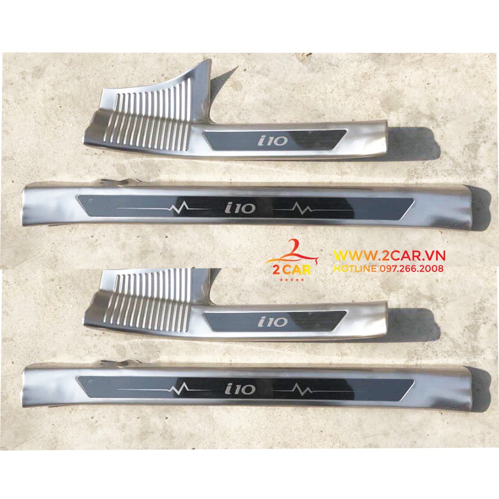 Ốp Bậc Cửa Trong, Nẹp Bước Chân Trong Xe Hyundai i10 inox