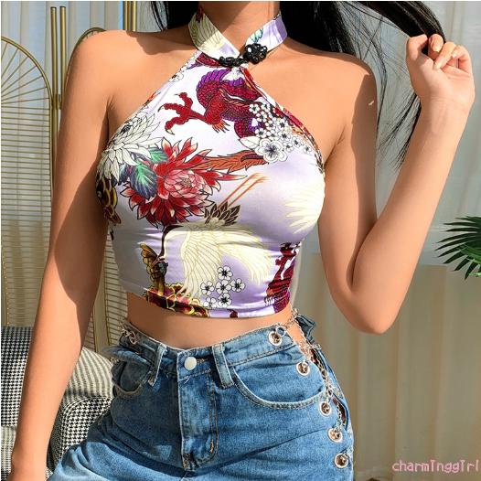Áo Kiểu Cổ Lọ Chất Liệu Co Giãn Phong Cách Retro Trung Hoa