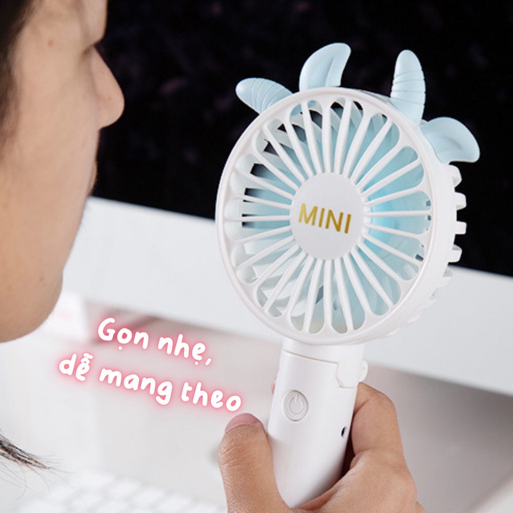 Quạt mini cầm tay làm mát chuồng hamster, sạc USB