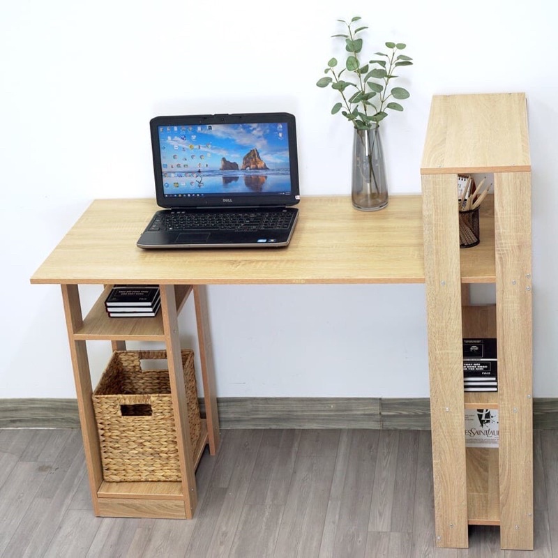 Bàn học - Bàn làm việc kiểu dáng chữ L chống nước, bề mặt sáng bóng